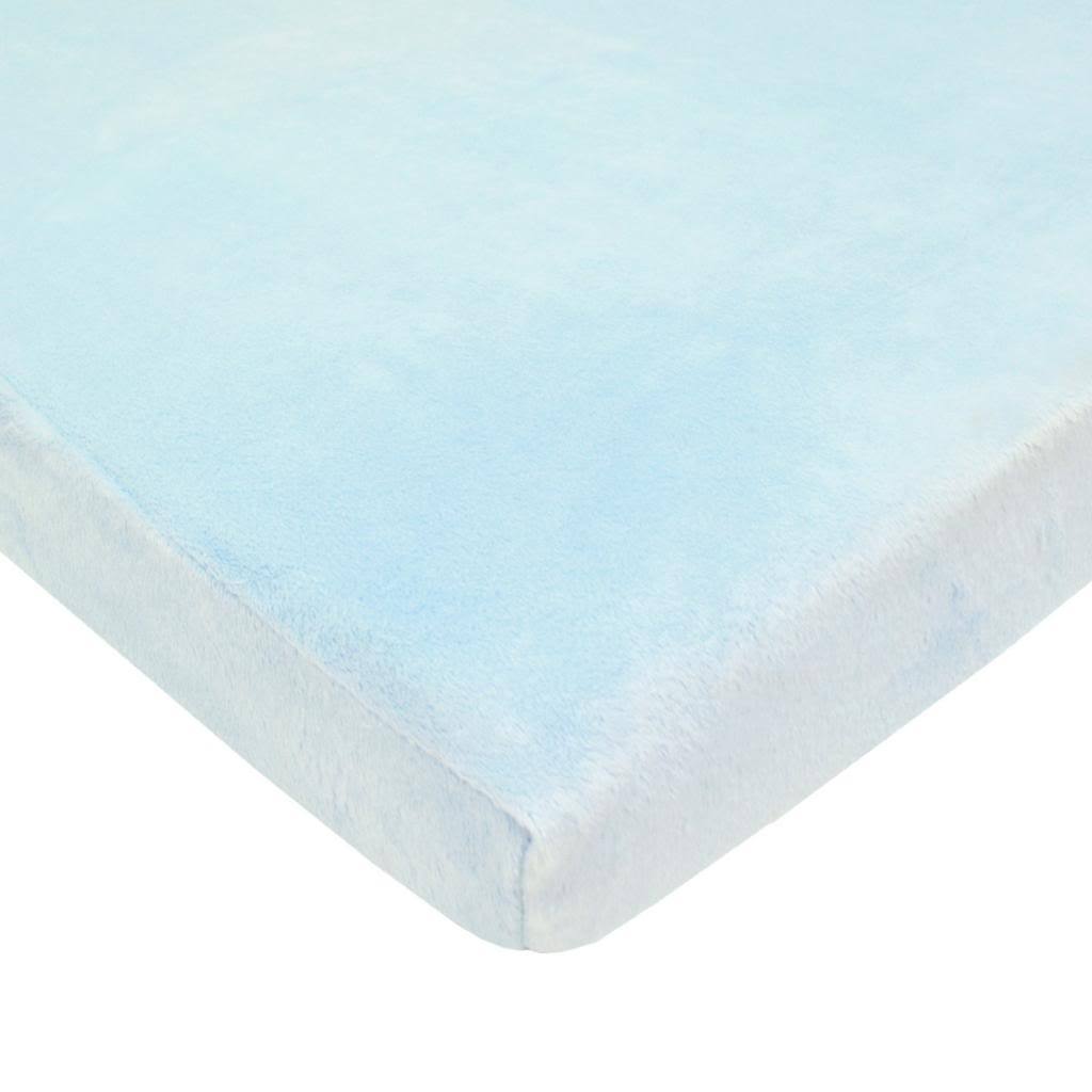 Brixy Crib Sheets Light Blue Brixy Heavenly Soft Chenille Porta-Crib Sheet