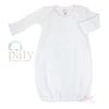 Paty Clothing - Infant Paty Lap/Shoulder Gown for Newborn - White with Pink Trim