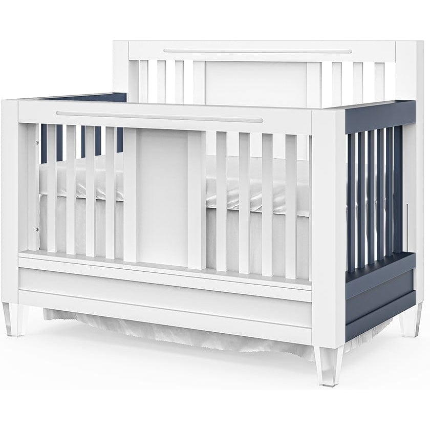 Romina Cribs Solid White / Navy Romina Millenario Convertible Crib