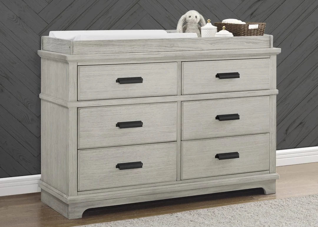 Simmons Kids Dressers Rustic Mist Simmons Kids Asher 6 Drawer Dresser with Changing Top