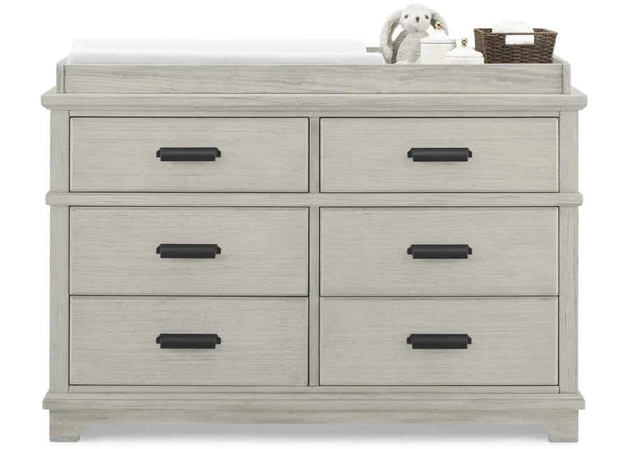 Simmons Kids Dressers Rustic Mist Simmons Kids Asher 6 Drawer Dresser with Changing Top